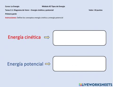 Energia cinetica y potencial