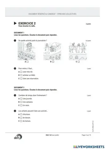 Compréhension orale DELF A2
