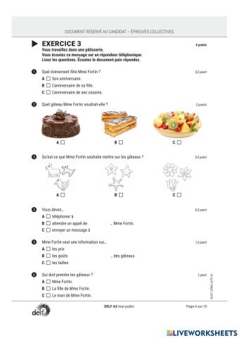 Compréhension orale delf a2