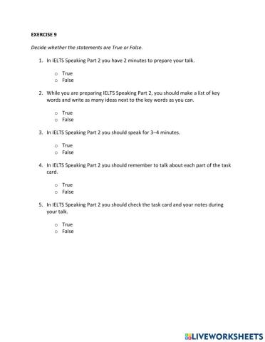 IE1, Unit 1, Speaking, Exercise 9