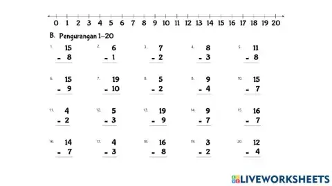 Pengurangan Vertikal 1-20 B