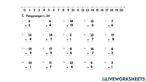 Pengurangan Vertikal 1-20 C