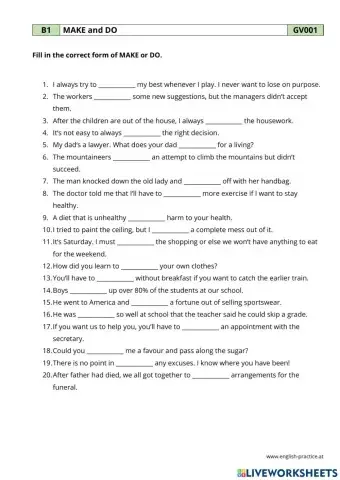 Collocation make vs Do