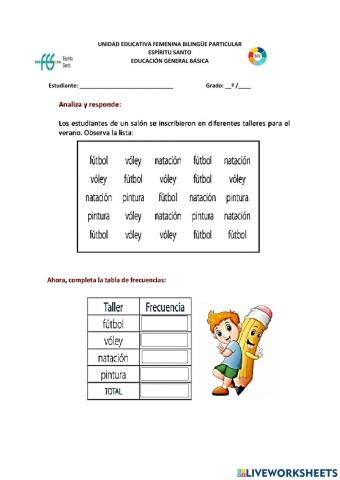 Organizar datos en tablas de frecuencia