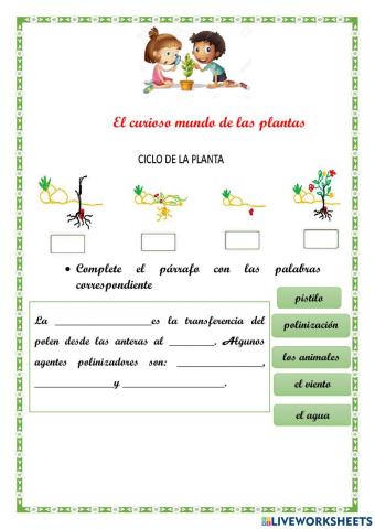 Las plantas - Ciclo de vida y polinización