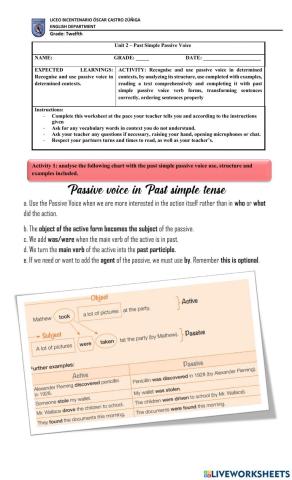 Unit 6 - Process 2 - Practice 1 - Reading Comprehension on Passive Voice