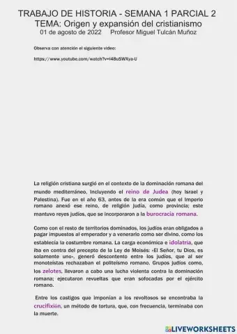 S1 Origen y expansión del cristianismo 2 bgu