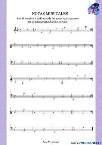 El nombre de las notas musicales