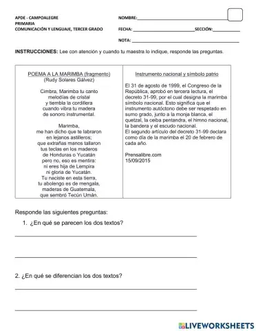 Textos informativos y literarios