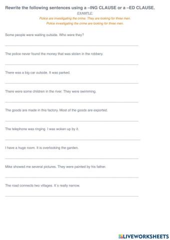 -ED and -ING clauses