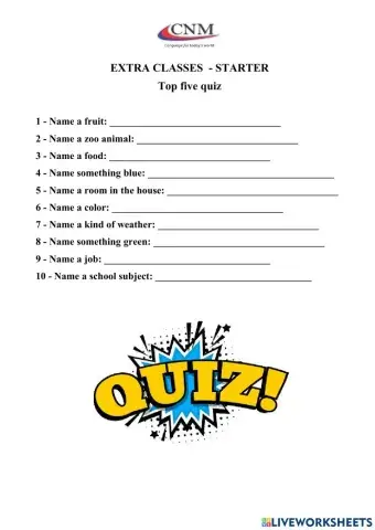 Top 5 quiz