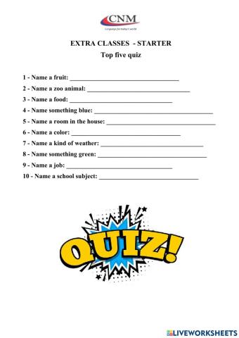 Top 5 quiz