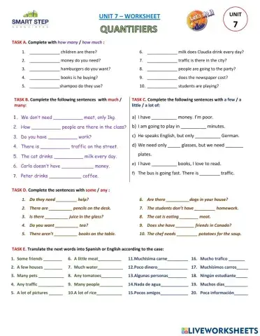 Unit 7 - quantifiers