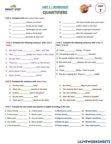 Unit 7 - quantifiers