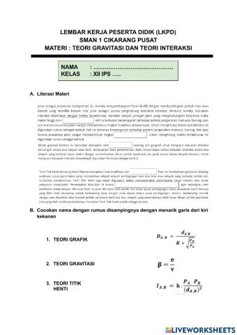Model gravitasi dan teori interaksi