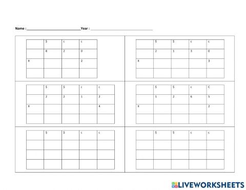 Money - Multiplication