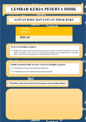 Satuan baku dan satuan tidak baku