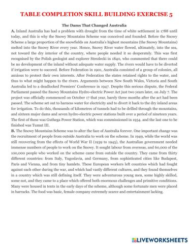 Ielts reading table completion 5