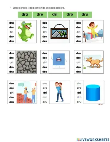 Sílabas con dr