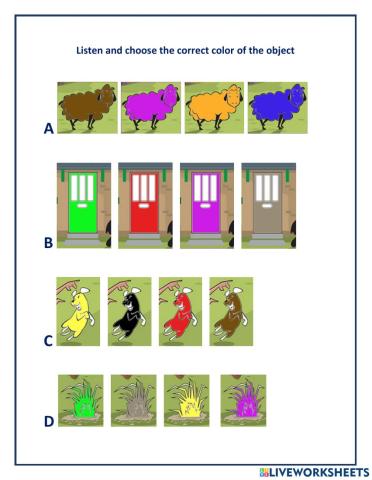 Lions: Listen and choose the color