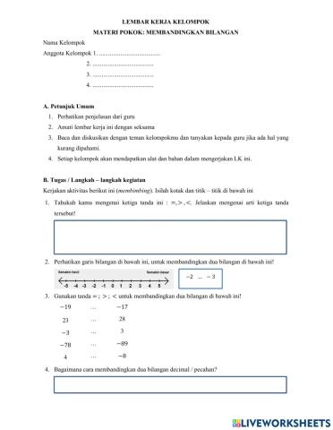 LKPD Membandingkan Bilangan