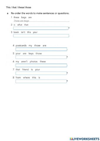 This that these those