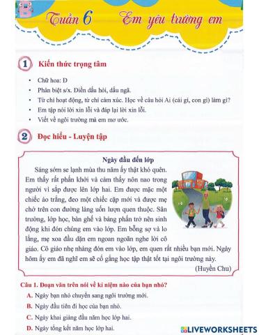 Tiếng Việt 2 - Tuần 6