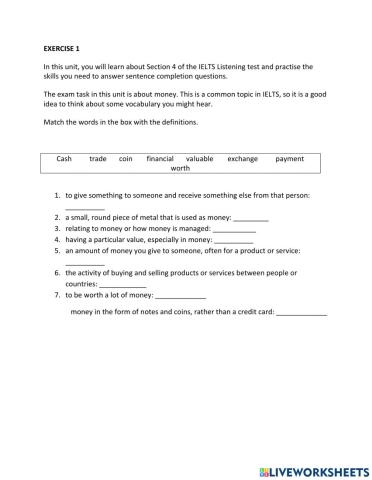 IE1, Unit 3, Listening, Exercise 1