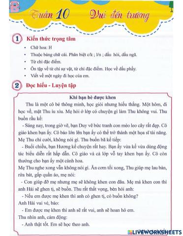 Tiếng Việt 2 - Tuần 10