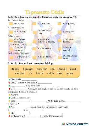 Ti presento Cécile. Ascolto