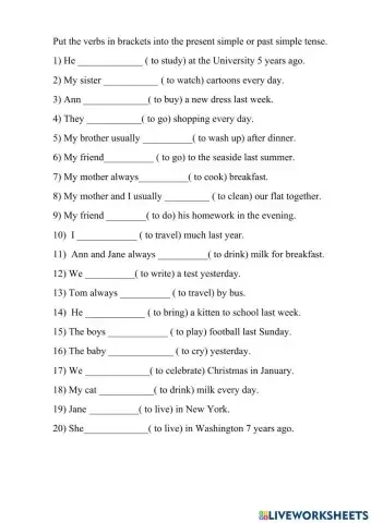 Present Simle or Past Simple