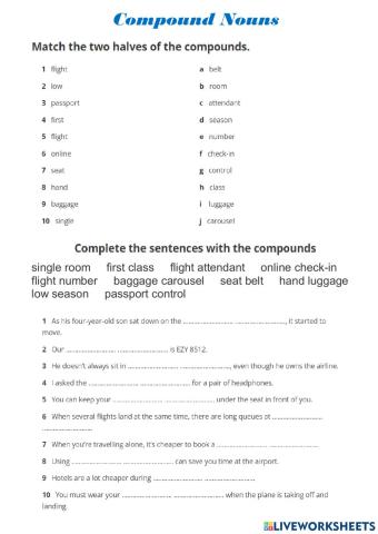 WW3 Unit 4.5 Compound Nouns