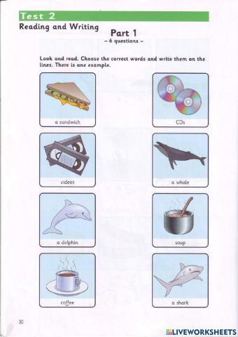 Movers 1- test 2- reading & writing