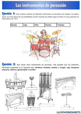 Los instrumentos de percusión