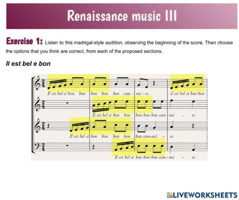 Renaissance music III