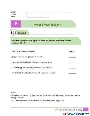 UNIT 9 What's Your Opinion