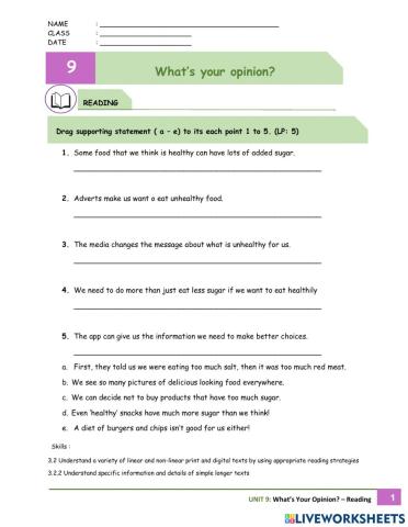 Unit 9 What's Your Opinion