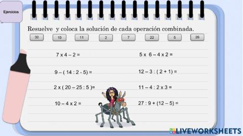 Operaciones combinadas con o sin paréntesis