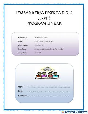 Menentukan grafik pertidaksamaan liner