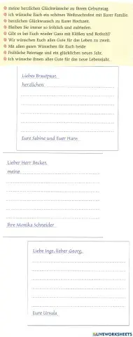 Grußkarten schreiben