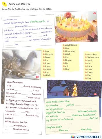 Grußkarten ergänzen