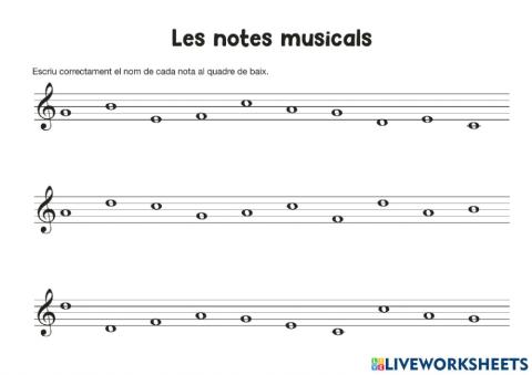 Les notes musicals