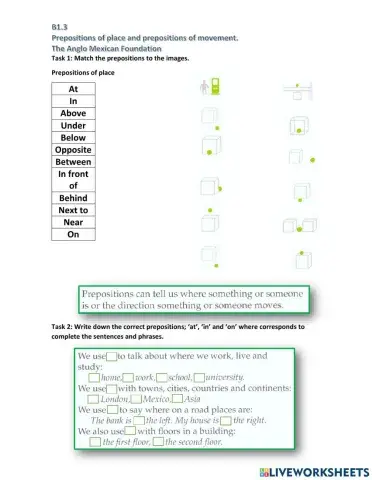 B1.3 Prepositions