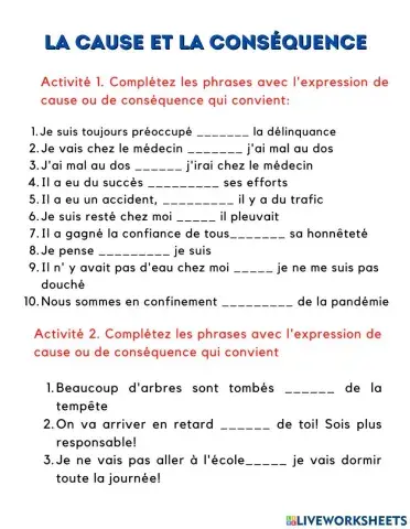 La cause et la conséquence