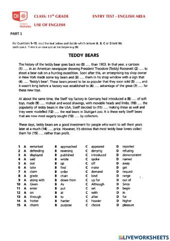 Entry test - UOE (grade 11)