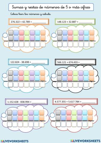 Sumas y restas