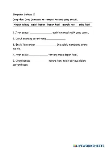 Tahun 2 Simpulan Bahasa 1