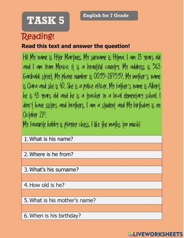 Task 5 Asking for identity