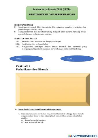 Pertumbuhan dan perkembangan Tumbuhan