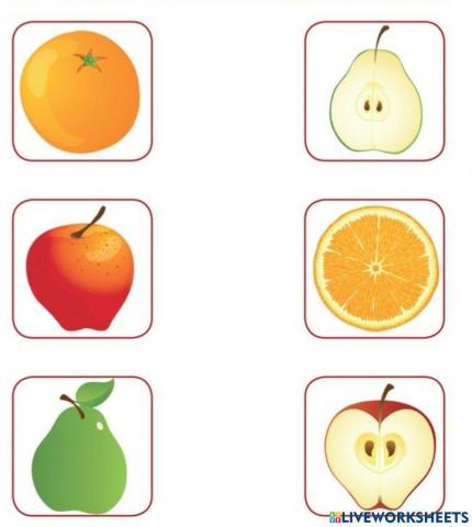 Fructe - intregul si jumătatea